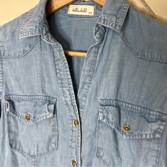 Bella Dahl blue chambray button down shirt size XSMALL - Picture 5 of 8